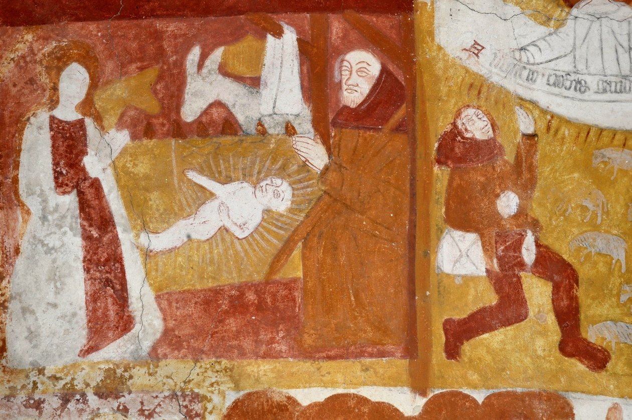 Romanische Kunst: Die Kapelle der Heiligen Katharina, Gewölbe im Wiegenwind, die Kindheit Christi, die Passion, das Jüngste Gericht und Christus in der Majestät. Fresken der Kirche Notre Dame d