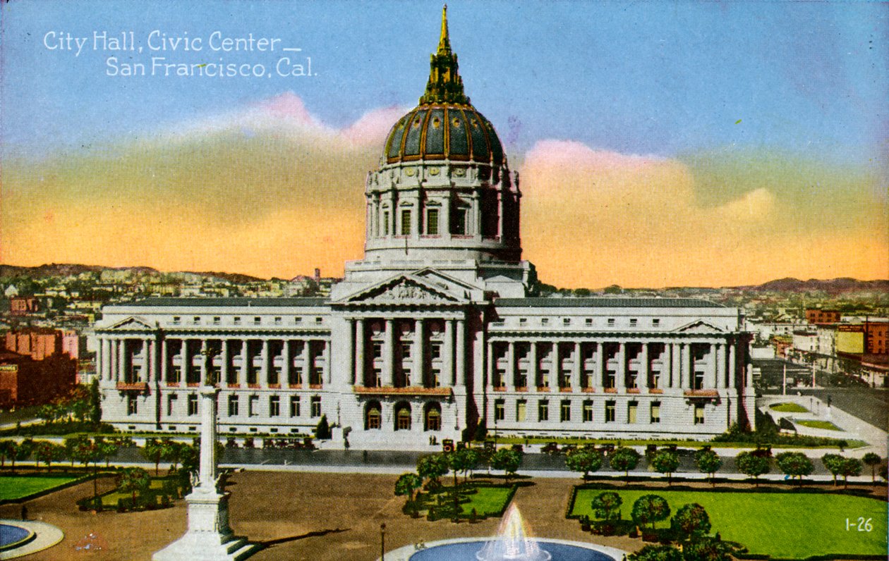 San Francisco: Rathaus, Civic Center von Unbekannter Künstler