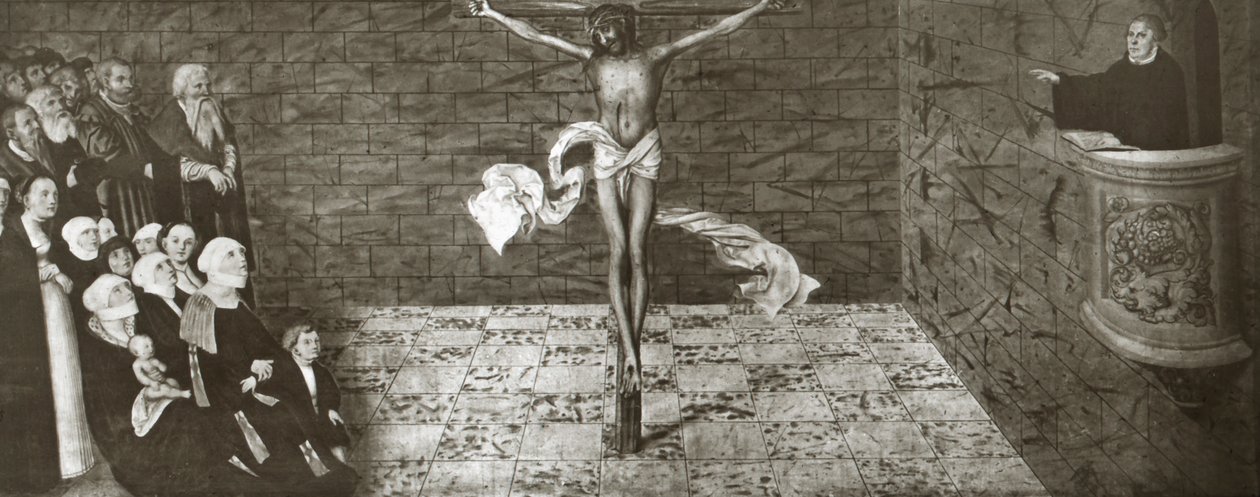 Szene aus dem Leben des protestantischen Reformators Martin Luther von Unbekannter Künstler