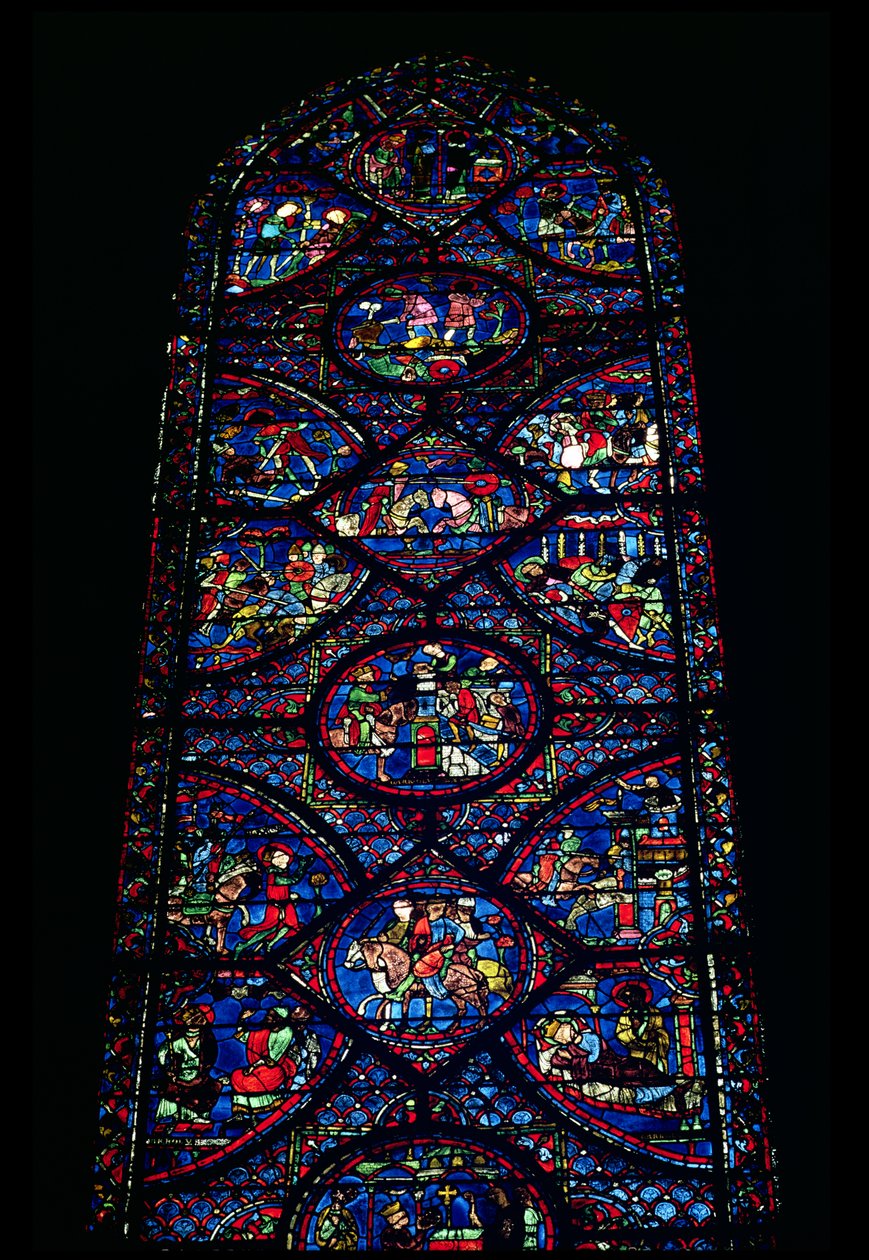 Szenen aus dem Leben Karls des Großen (747-814) aus dem Chorumgang, ca. 1215-35 (Buntglas) von Unbekannt