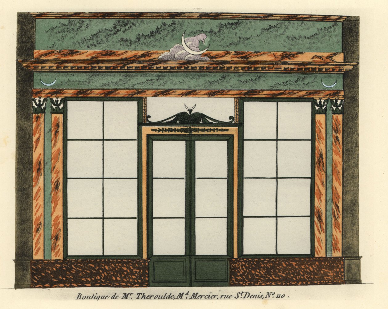Schaufenster von Monsieur Therouldes Kurzwarenladen von Unbekannter Künstler