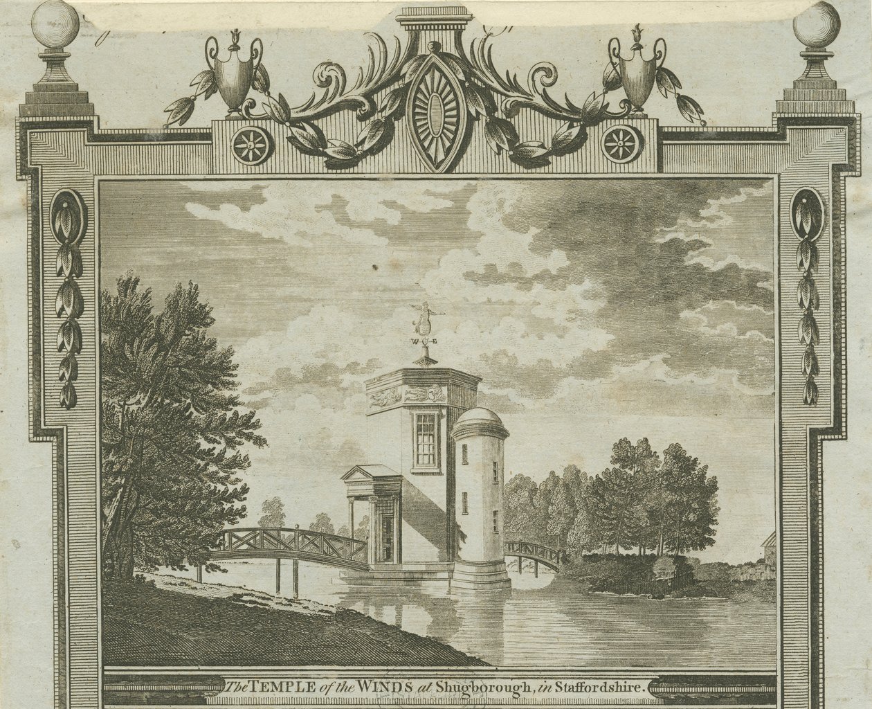 Shugborough - Tempel der Winde: Gravur, nd [ca. 1770] von Unbekannt