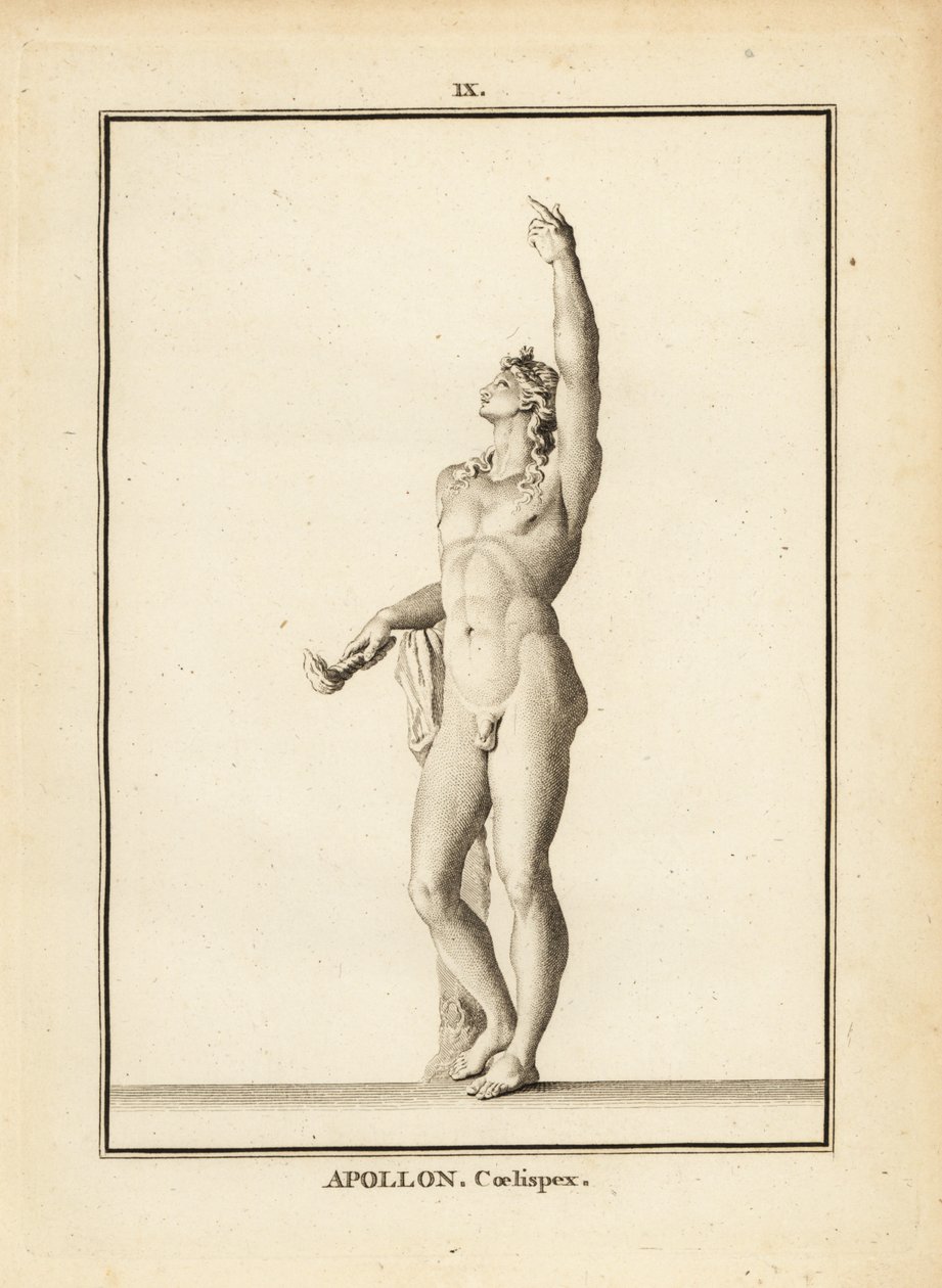 Statue des Apollo Coelispex, nackt, mit brennender Fackel von Unbekannt