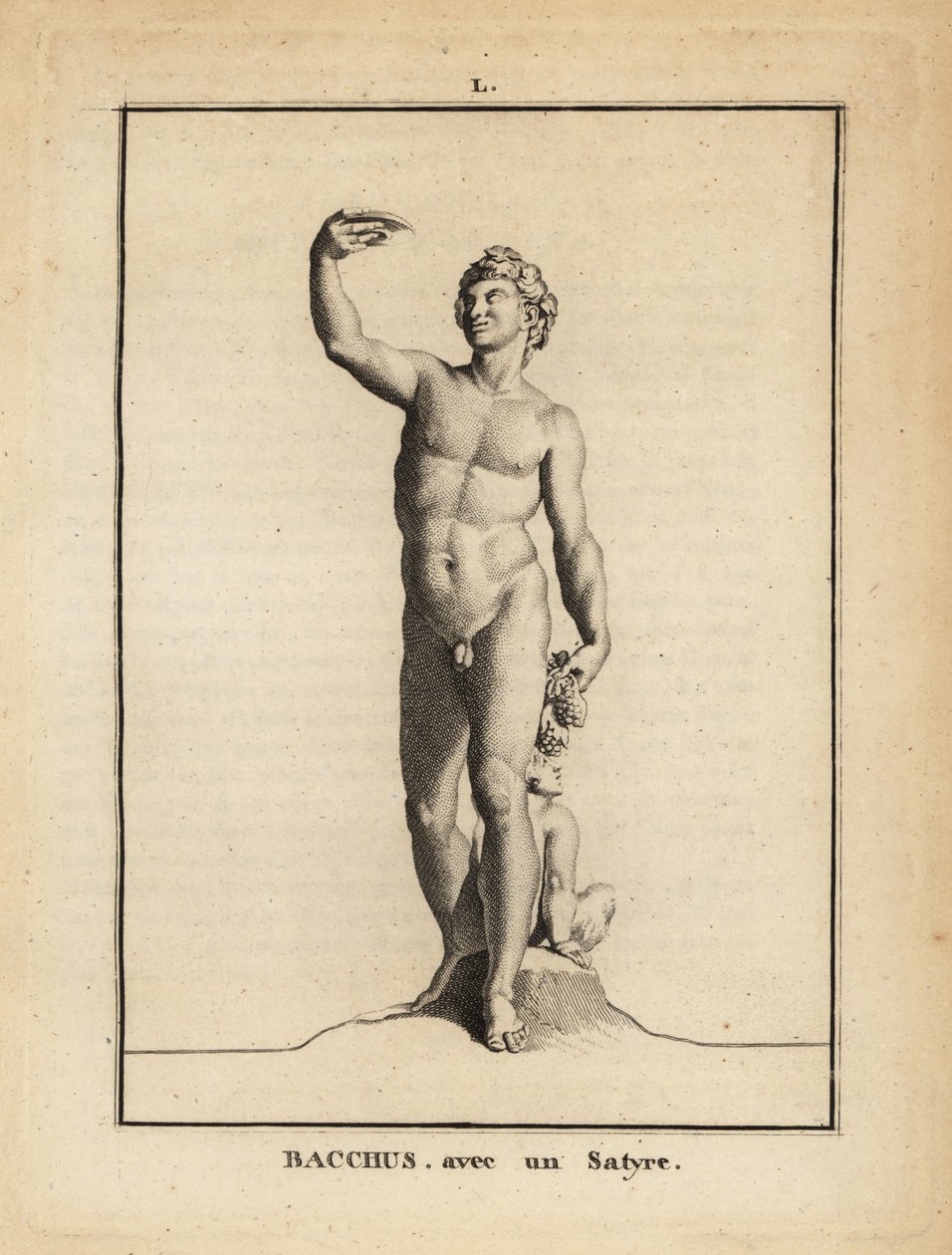 Statue des Bacchus, römischer Gott des Weins, nackt mit einem Satyr von Unbekannt