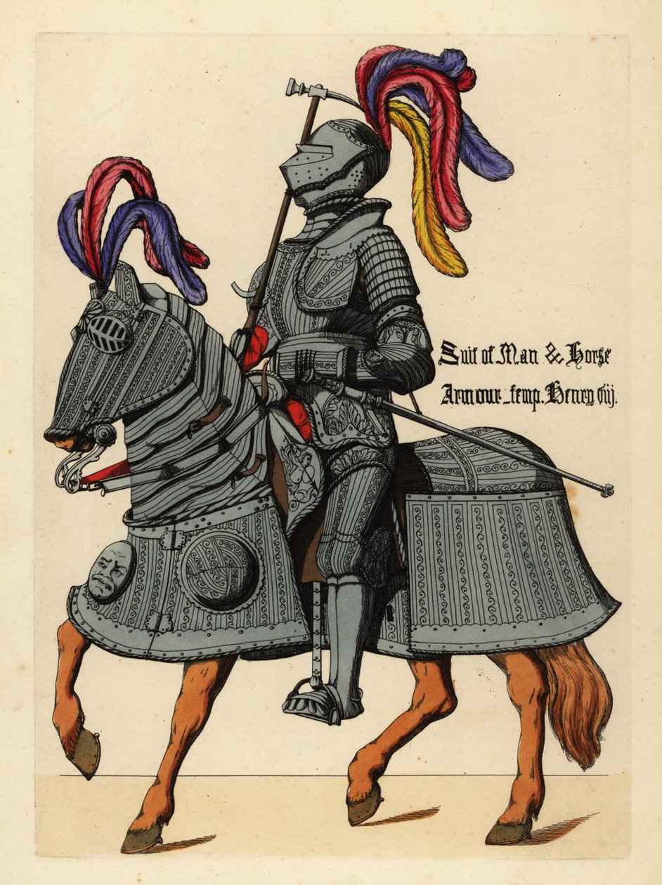 Rüstung mit gravierten Platten und Pferdepanzerung, Regierungszeit von König Heinrich VIII. von Unbekannt