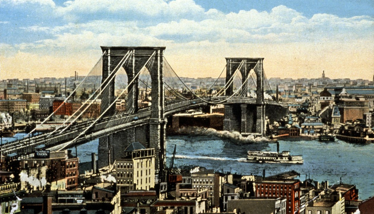 Die Brooklyn-Brücke, New York, ca. 1930 von Unbekannter Künstler