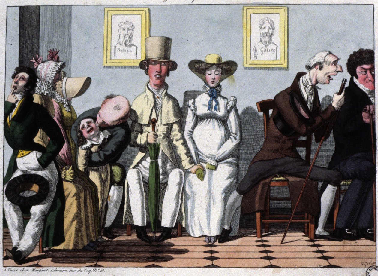 Das Wartezimmer des Arztes, die schwangere Frau, ca. 1850 von Unbekannter Künstler