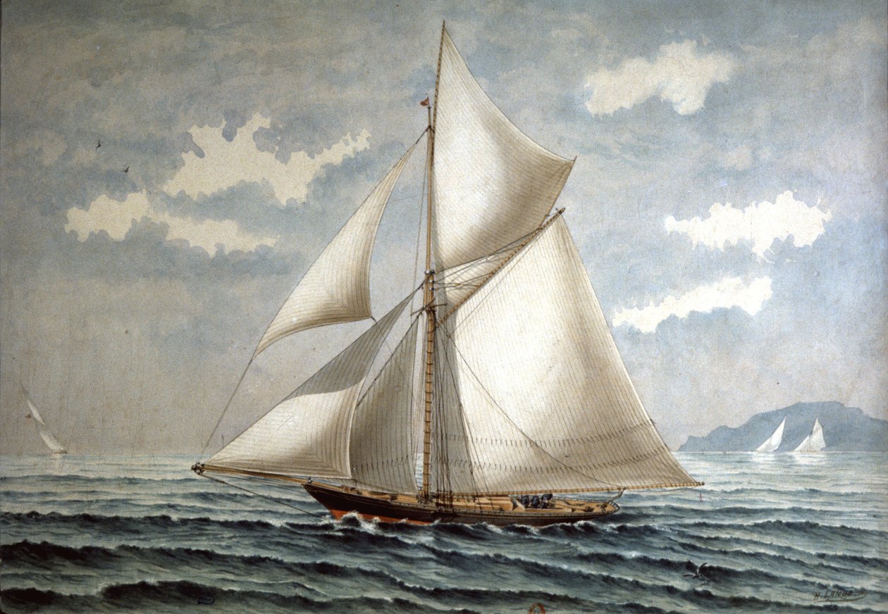 Das Segelboot La Bettina, Ende 19. Jahrhundert (Aquarell) von Unbekannter Künstler