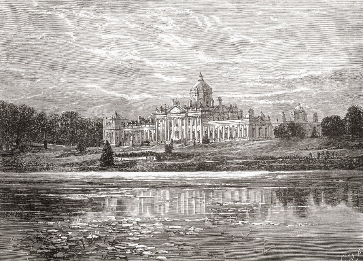 Die Südfront von Castle Howard, North Yorkshire, England im späten 19. Jahrhundert, aus 