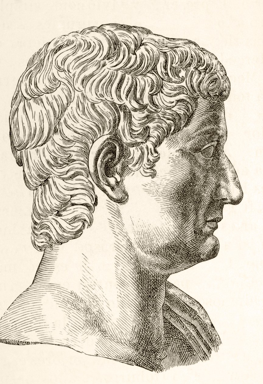 Tiberius Caesar Augustus (42 v. Chr. - 37 n. Chr.), zweiter römischer Kaiser, geboren als Tiberius Claudius Nero, aus 