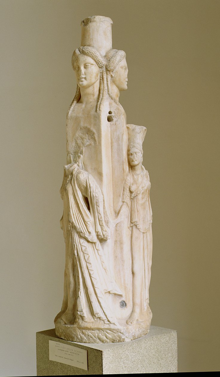 Triform Herm von Hekate, Marmorskulptur, attische Periode, 3. Jahrhundert von Unbekannt