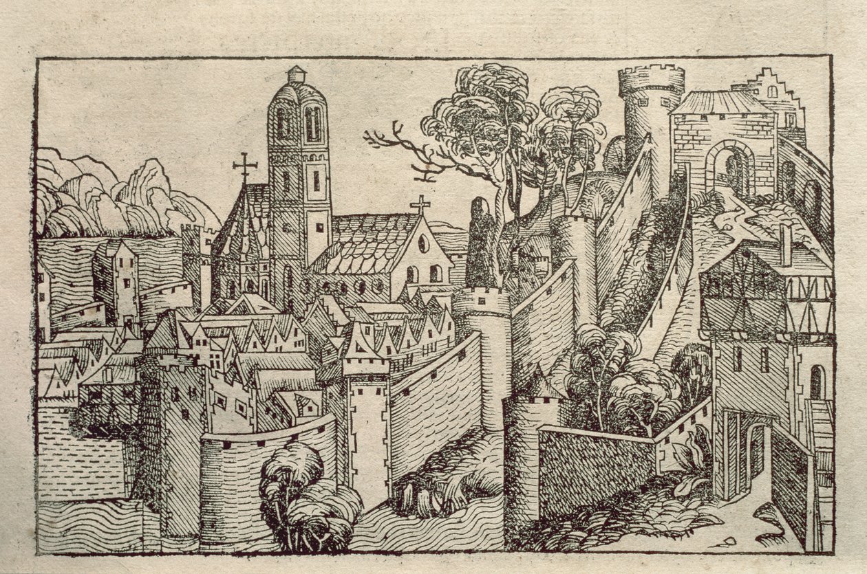 Ansicht der antiken Stadt Alexandria aus einem Buch mit Gravuren mit dem Titel 