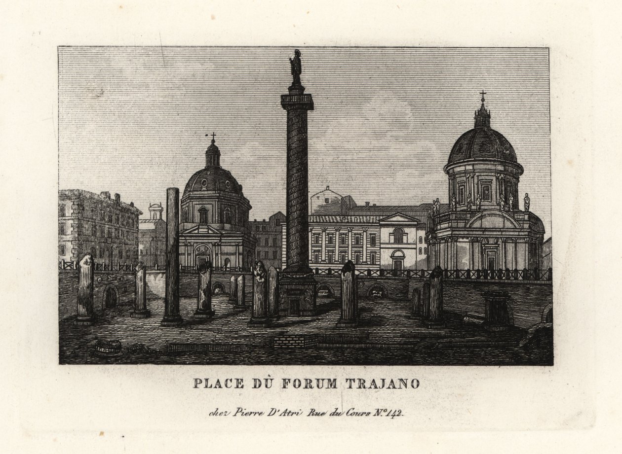 Ansicht des Trajansforums mit der Trajanssäule, Rom von Unbekannt