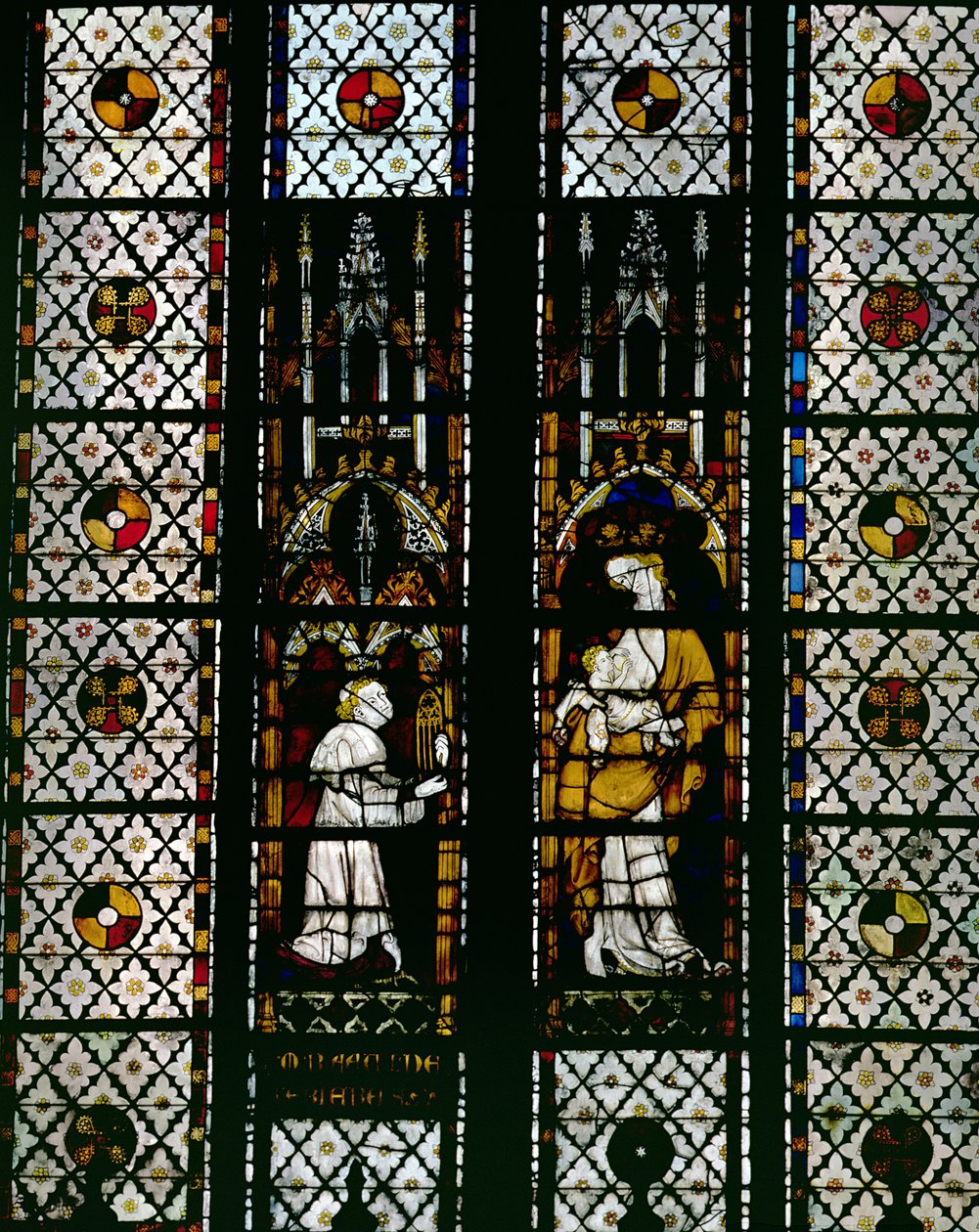 Fenster mit Darstellung der Jungfrau Maria und Raoul de Ferrieres von Unbekannt