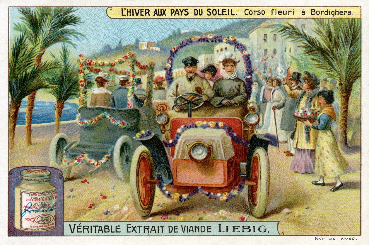 Winter in der Sonne: Blumenparade in Bordighera, Italien von Unbekannter Künstler