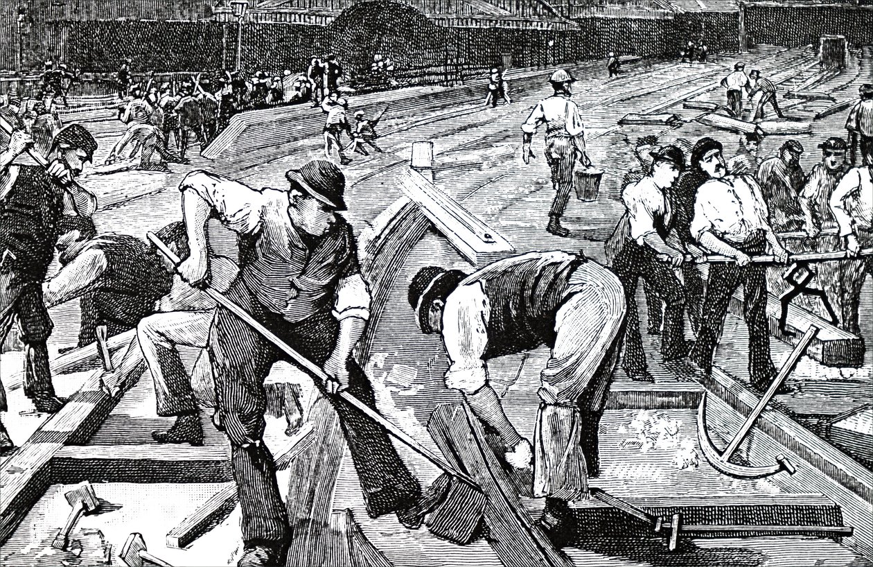 Arbeiten im Gange am Bahnhof Plymouth von Unbekannt