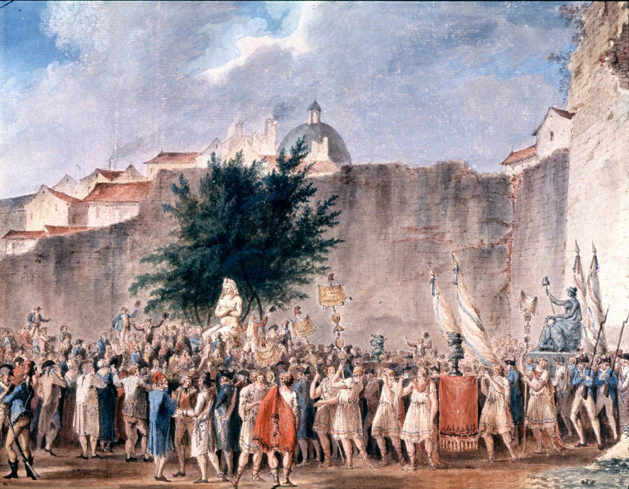 Feier unter den Ruinen der Bastille, Paris, ca. 1793 von Unbekannter Künstler