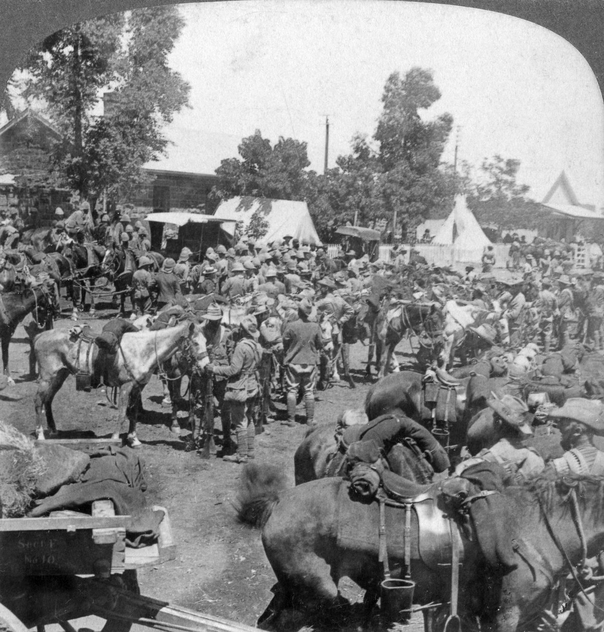 Ankunft von General Cronje am Modder River als Kriegsgefangener, Südafrika, Burenkrieg, 1901 von Underwood and Underwood