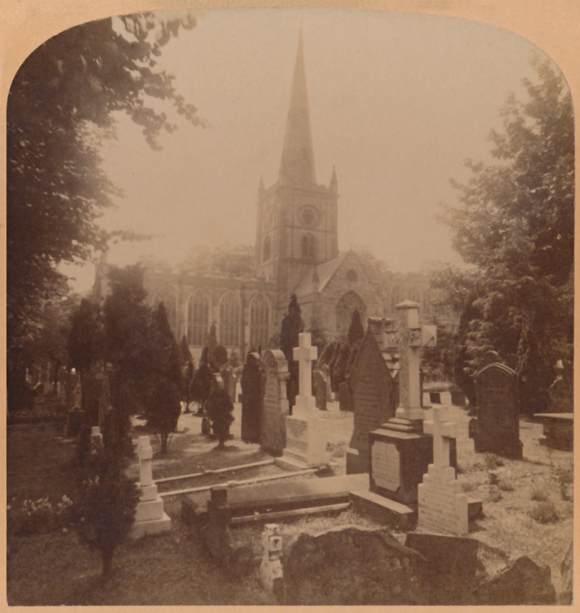 Kirche in Stratford-on-Avon, England - wo die sterblichen Überreste von Shakespeare liegen, 1900 von Underwood and Underwood