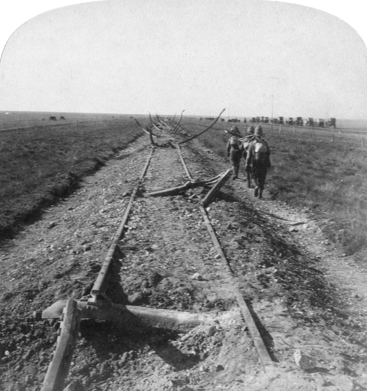 Königliche Ingenieure reparieren eine von den Buren zerstörte Eisenbahn, Kroonstad, Südafrika, 1900 von Underwood and Underwood