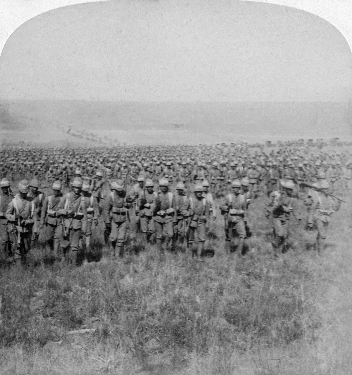 Die tapfere Garde-Brigade marschiert auf Brandfort, Burenkrieg, Südafrika, 1901 von Underwood and Underwood