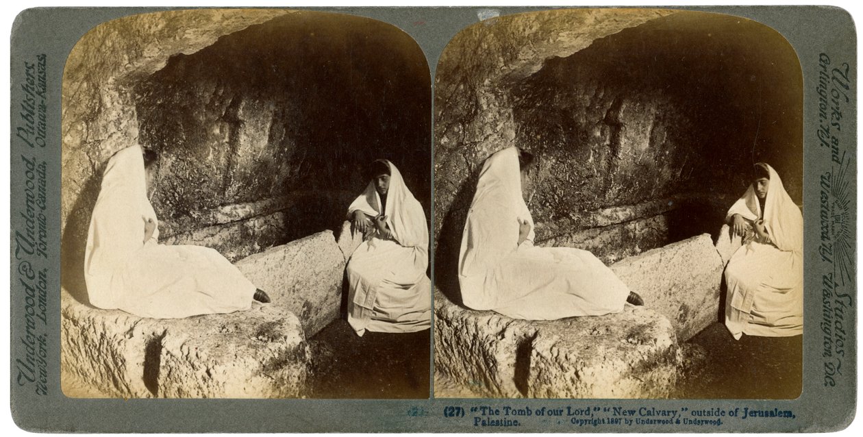 Das Grab Jesu, außerhalb Jerusalems, Palästina, 1897 von Underwood and Underwood