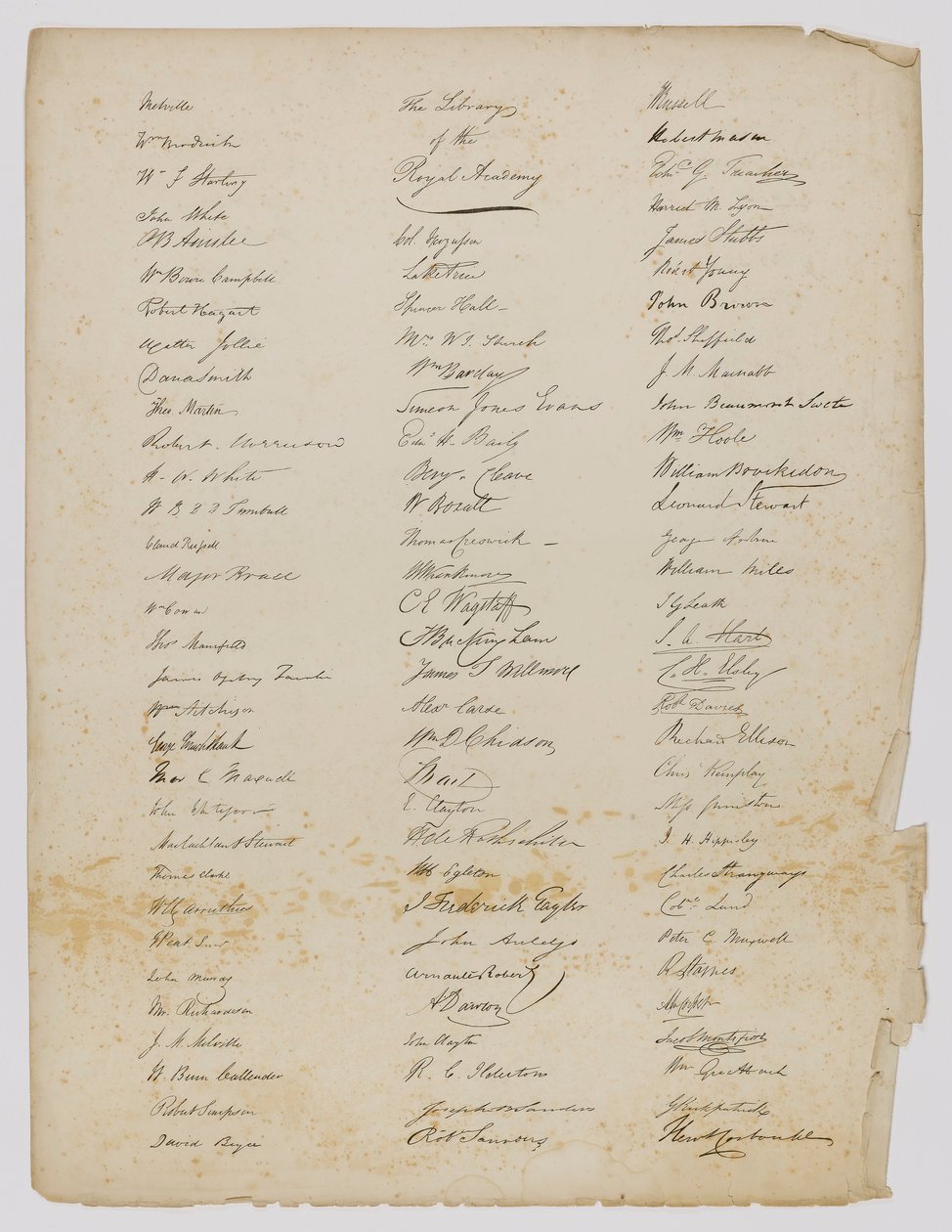 Die Bibliothek der Königlichen Akademie (Seite aus Buch) von Unidentified (European)
