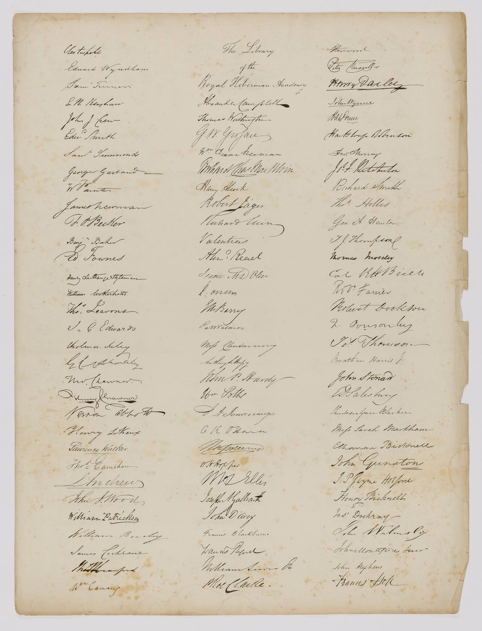 Die Bibliothek der Royal Hibernian Academy (Seite aus dem Buch) von Unidentified (European)