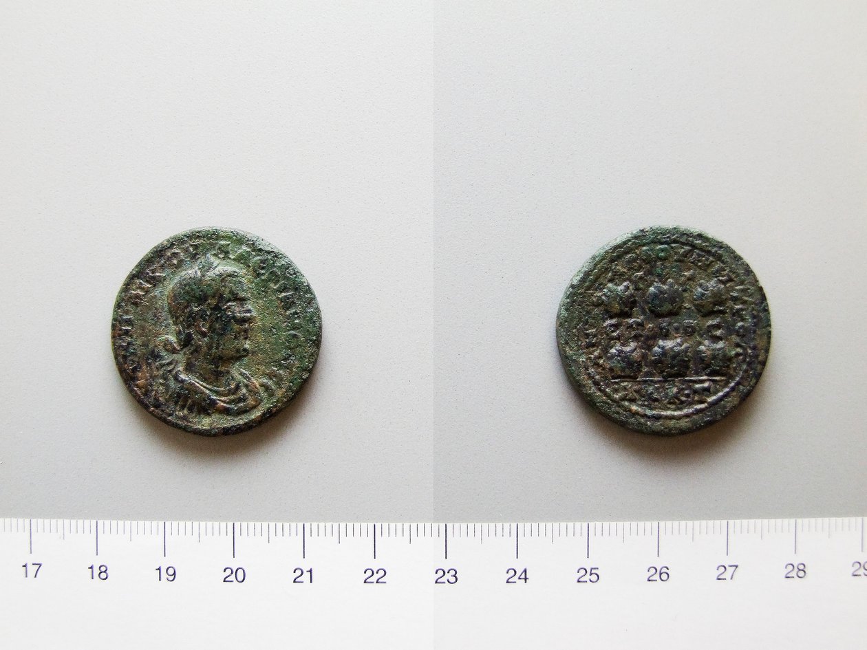 Münze von Valerian, Kaiser von Rom; Gallienus, Kaiser von Rom aus Anazarbus von Unknown