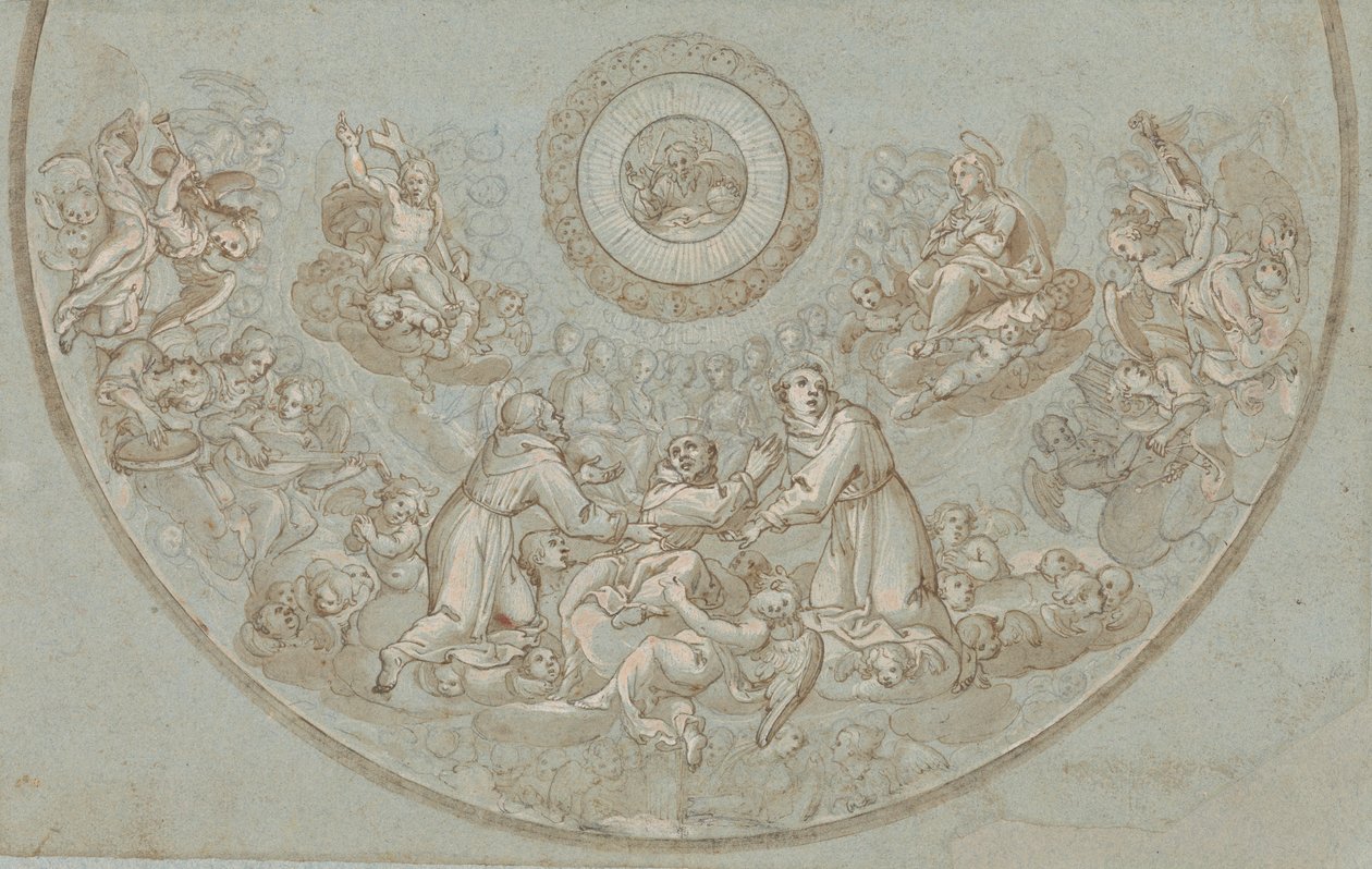 Entwurf für eine Apsis mit Franziskanermönchen und Engelsgruppen von Unknown