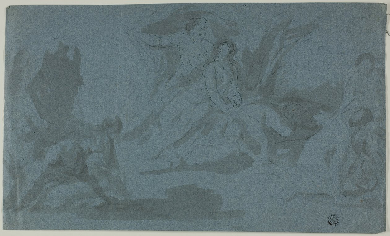 Mythologische Szene mit badender Frau von Unknown