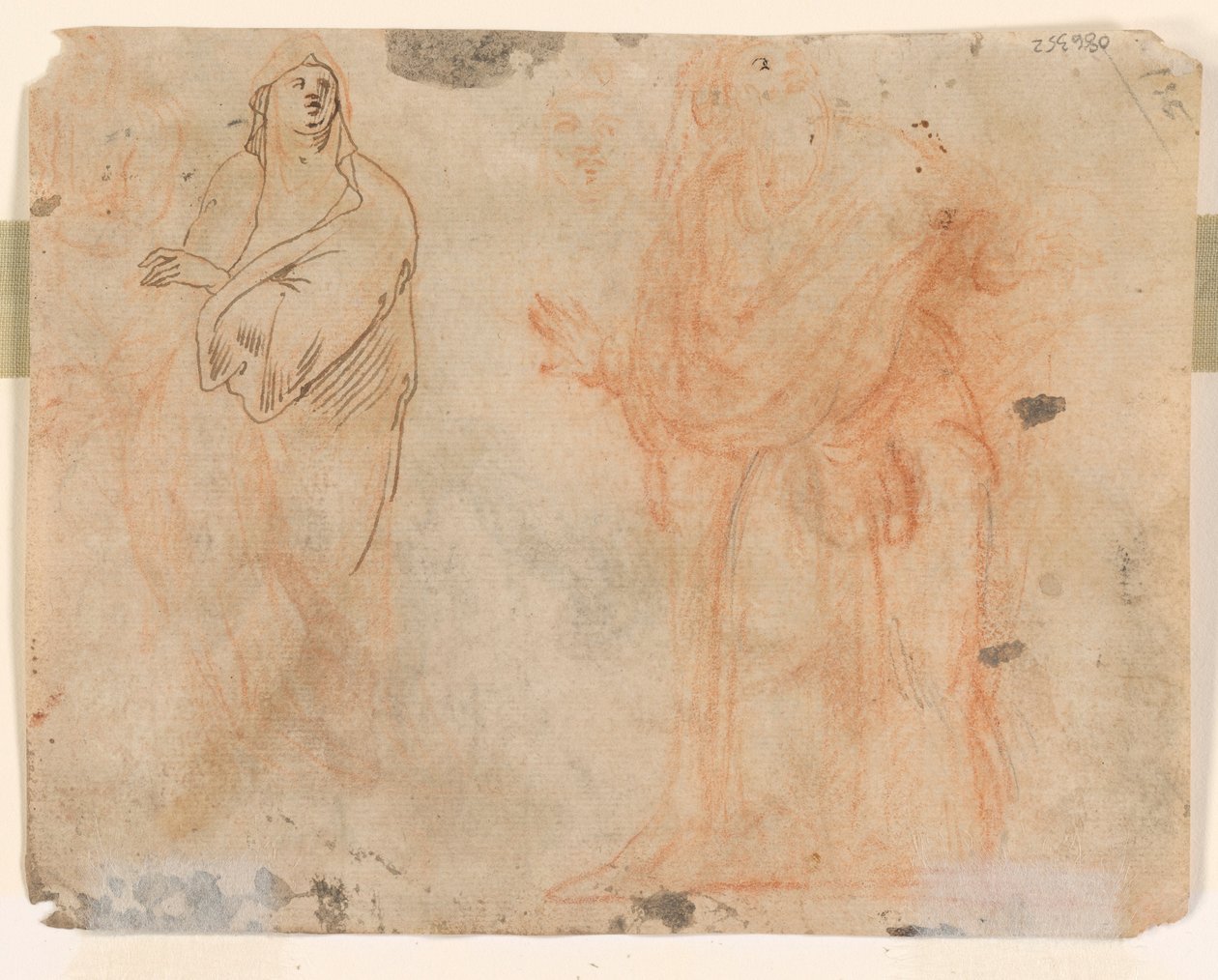 Studien von fallenden Figuren (recto); Studien von Figuren in drapierten Kleidern (verso) von Unknown