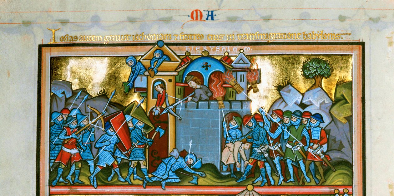 5 Illuminationen mit Text auf einer Seite (Detail) von Unknown artist