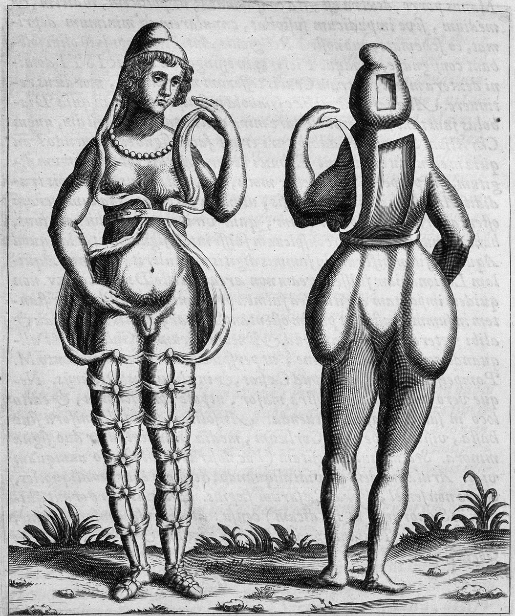Eine Figur zwischen weiblich und männlich - in „Mensae Isiaca“ (Rede der Großen Mutter der Götter, ihre Siegel, ihre Juwelen und ihre Amulette und einige ihrer Figuren) von Unknown artist