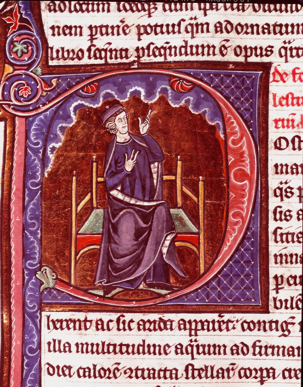 Ein Mönch, der die Konten führt. Miniatur aus dem Manuskript „Speculum historiale“ von Vincent de Beauvais von Unknown artist
