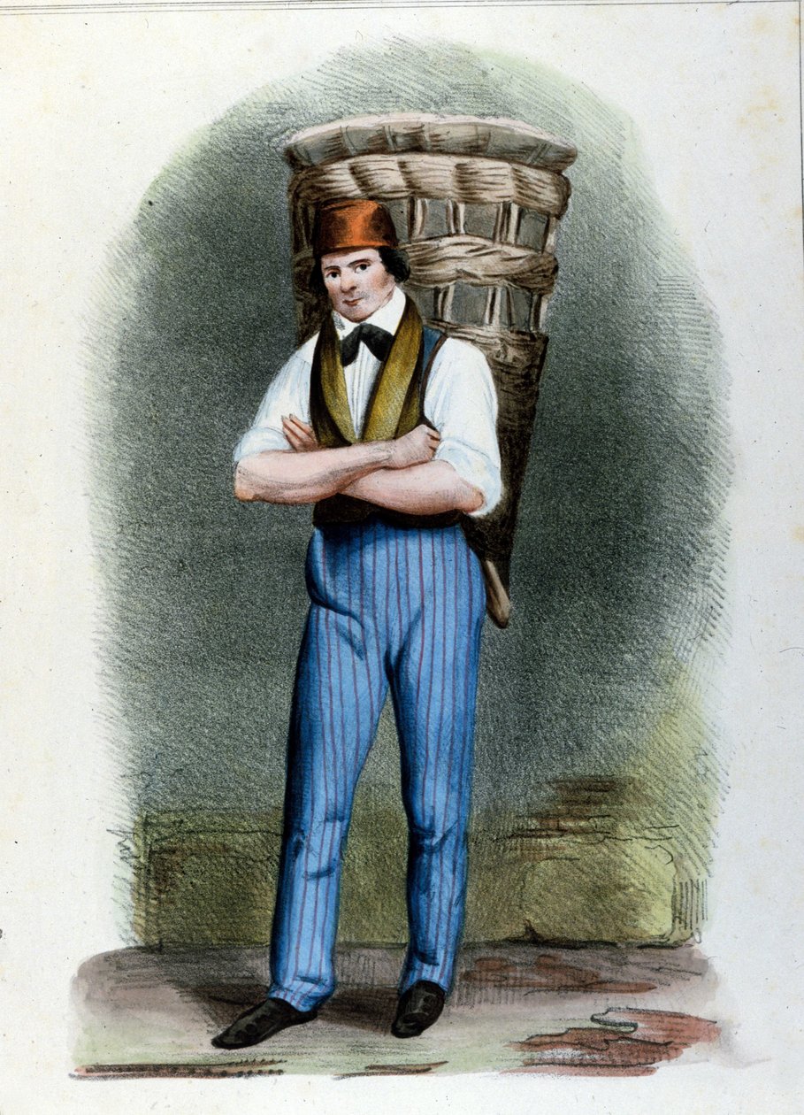 Ein reisender Brothändler. Mailänder Gravur um 1820. von Unknown artist