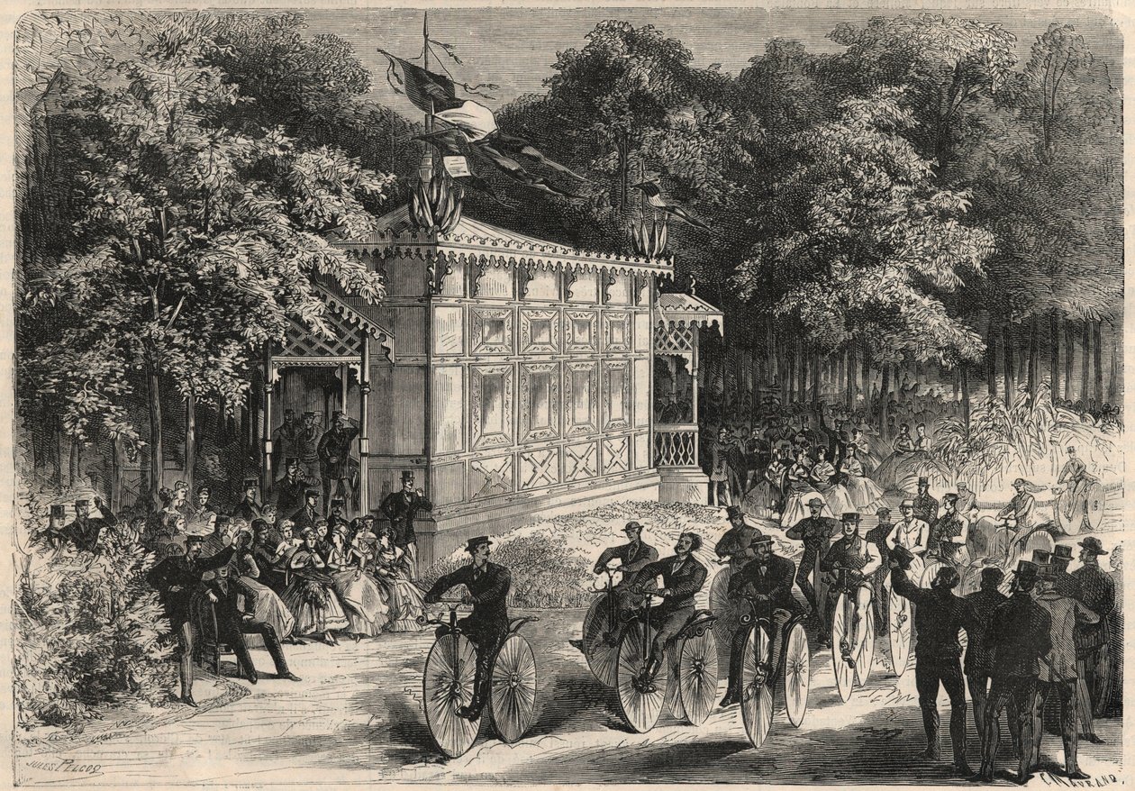 Ein Velocipedes-Rennen im Pré Catelan. von Unknown artist