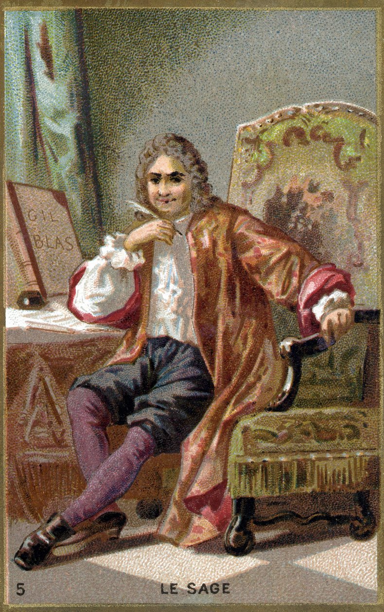 Alain Rene Lesage (Alain-Rene Le Sage) (1668-1747). Chromolithographie des 19. Jahrhunderts von Unknown artist