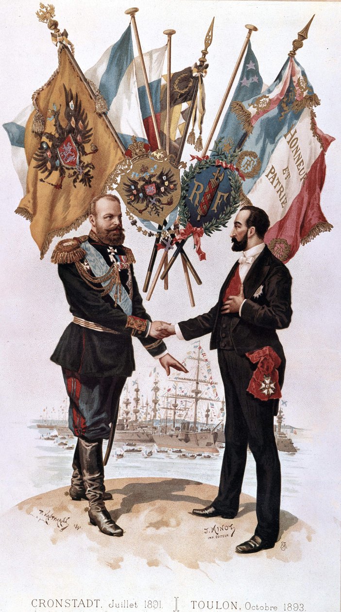 Alexander III. bei der Unterzeichnung des französisch-russischen Handelsabkommens (Kronstadt 1891 - Toulon 1893), Bianchetti-Sammlung von Unknown artist