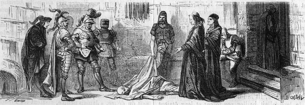 Alexander VI. übergab Jeme, einen türkischen Prinzen, vergiftet, der einige Zeit später starb. Gravur des 19. Jahrhunderts. von Unknown artist