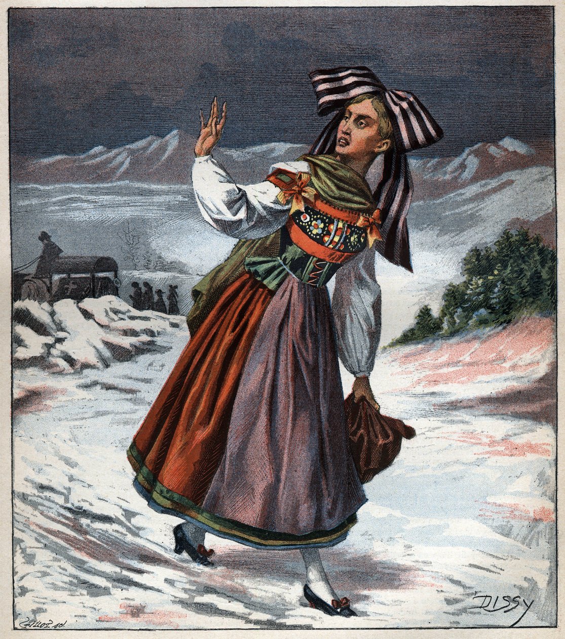 Elsässische Frau in regionaler Tracht, Gravur von 1892 von Unknown artist