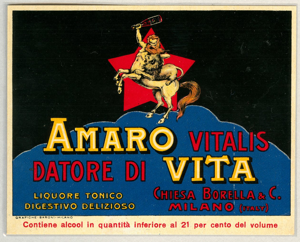 Amaro Vitalis Alkoholwerbung (Chromolithographie Ende des 19. Jahrhunderts) von Unknown artist