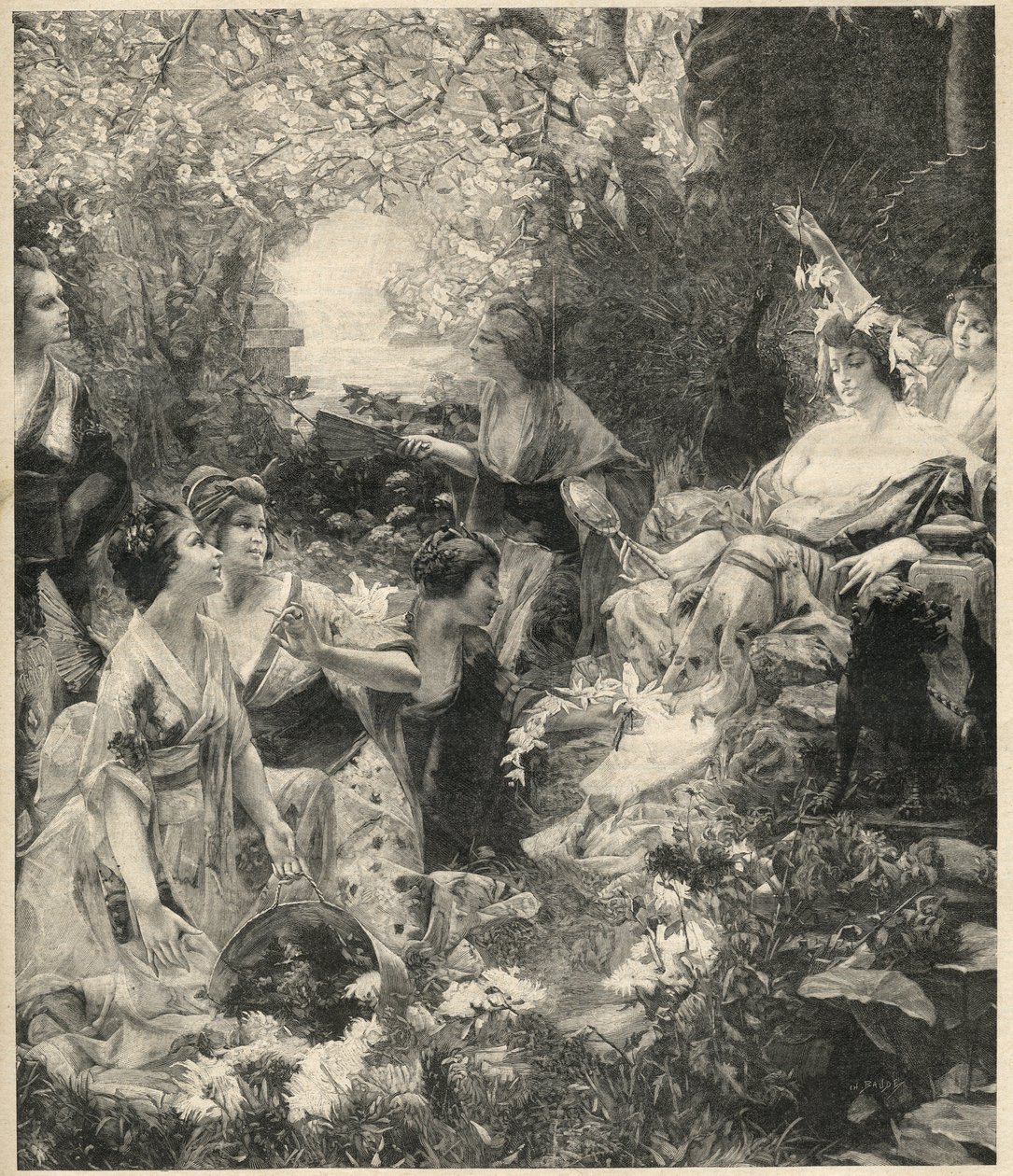 Amaterasu Sonnengöttin - Gravur von Paul François Quinsac - Gravur von 1899 von Unknown artist
