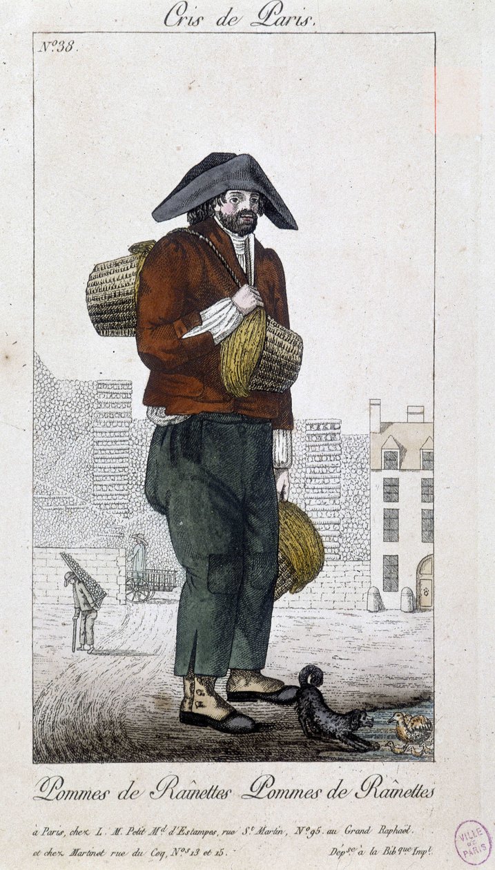 Apfelhändler - in „Cris de Paris“, Anfang 19. Jahrhundert von Unknown artist