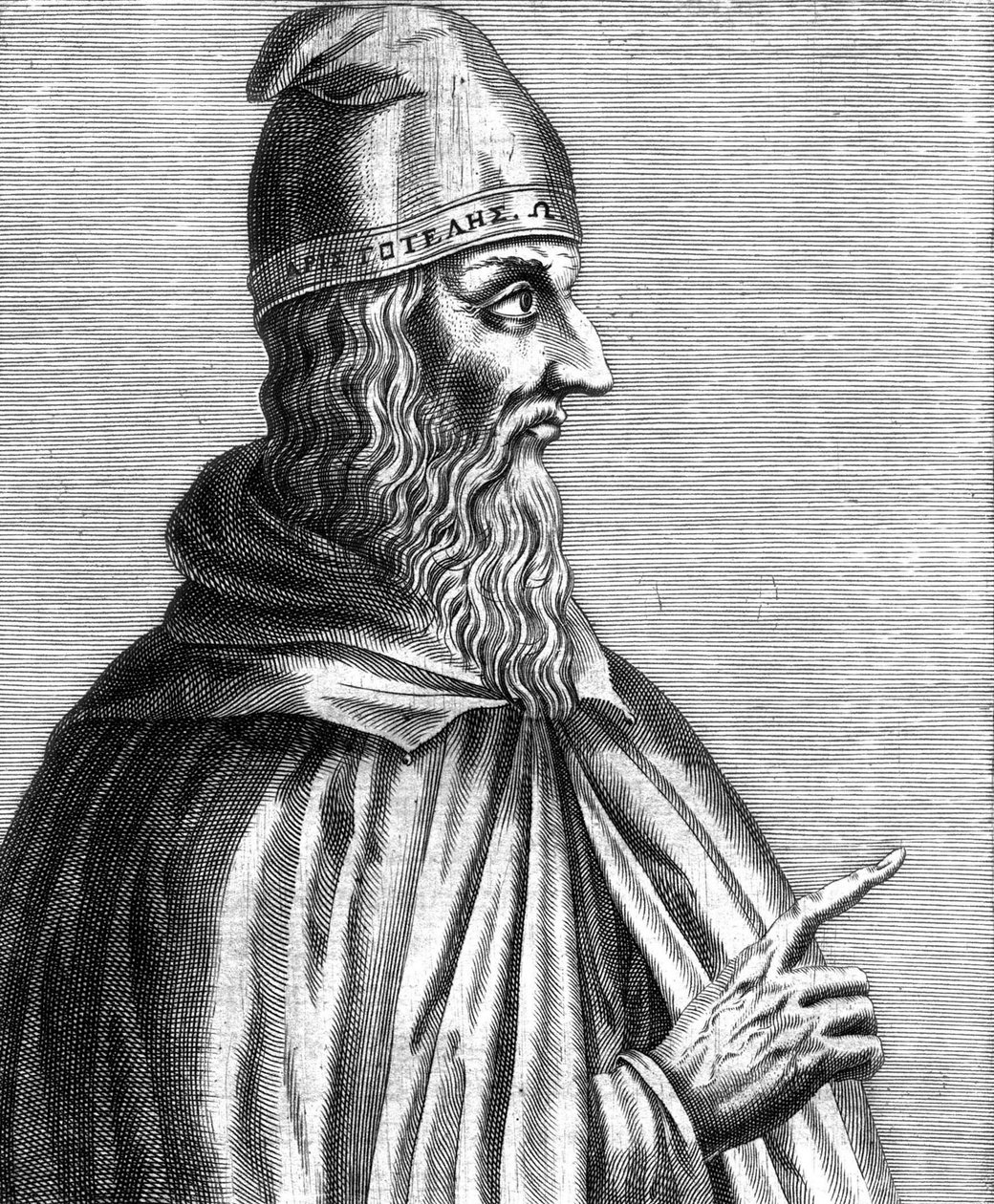 Aristoteles (384-322 v. Chr.), griechischer Philosoph, französische Gravur von Unknown artist