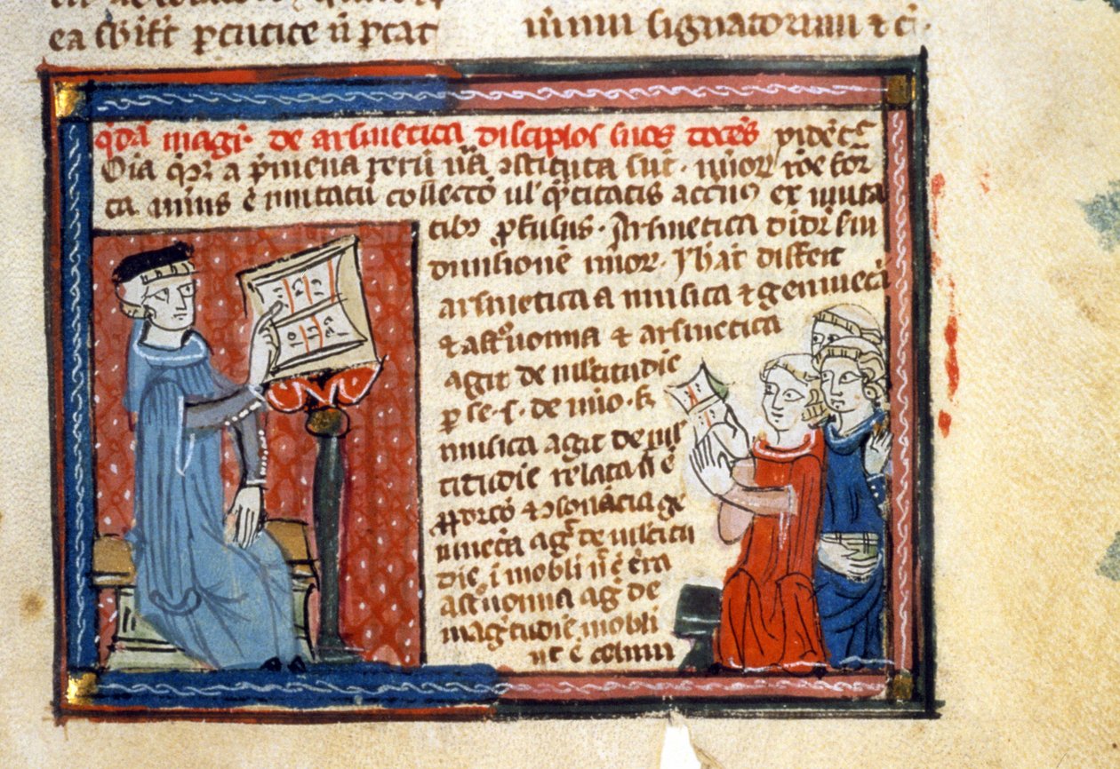 Arithmetik-Kurs - Illuminierung des Mittelalters (ref.418) von Unknown artist