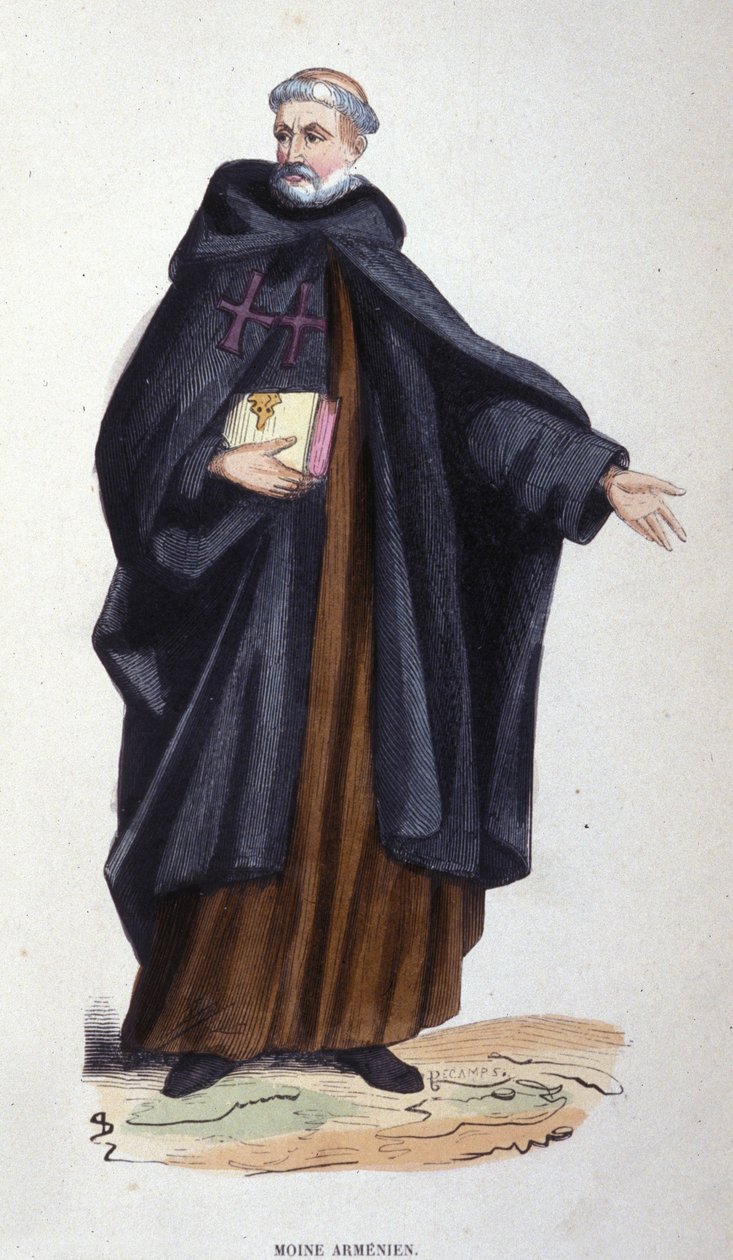 Armenischer Mönch. Gravur aus einem Album über religiöse Orden, Paris von Unknown artist
