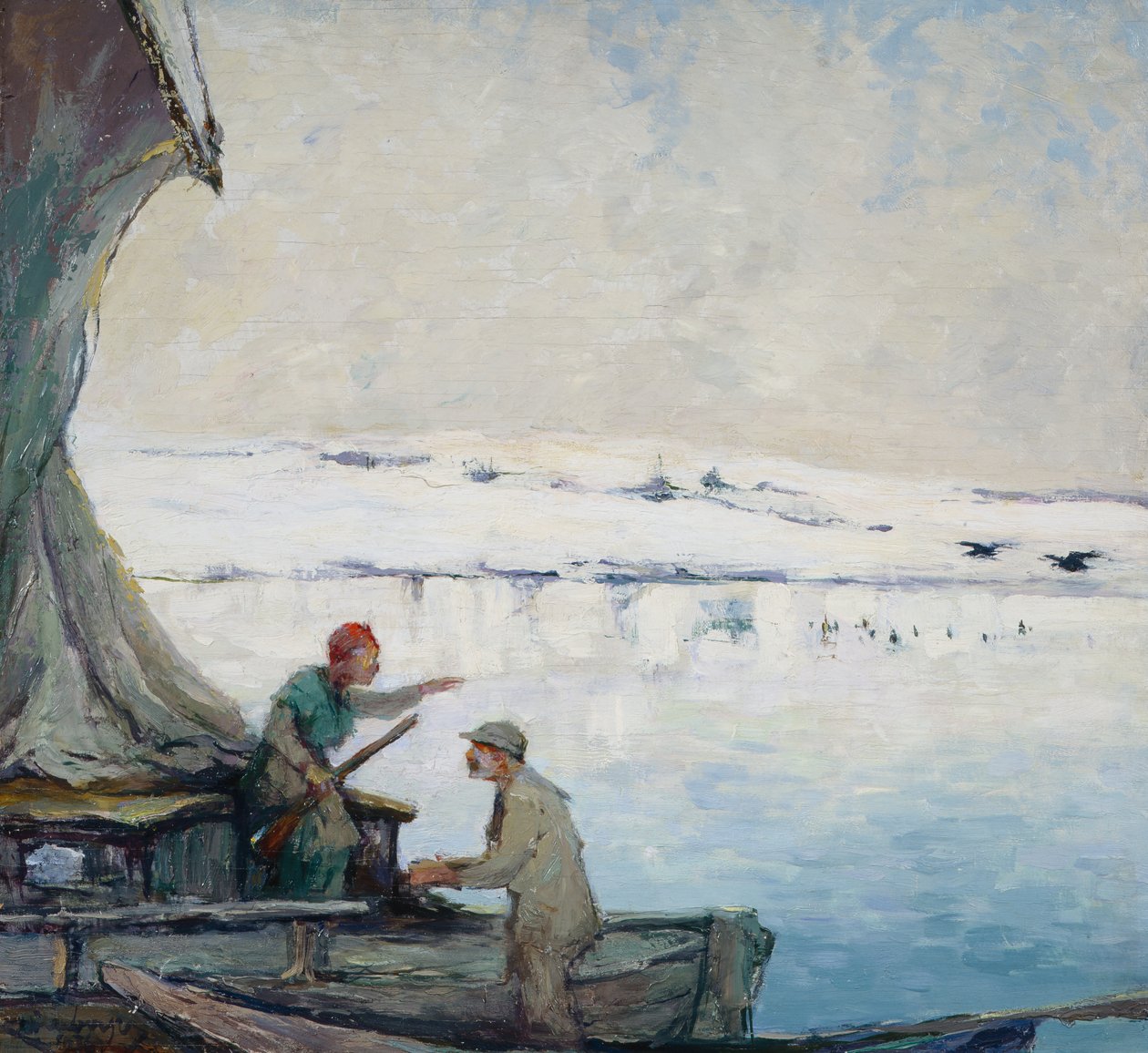 Alken am Fjord von Unknown Artist