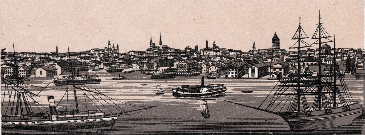 Baltimore, Vereinigte Staaten: Gesamtansicht. in „Die Welt illustriert 168 Ansichten“. Undatiert (spätes 19. Jahrhundert) von Unknown artist
