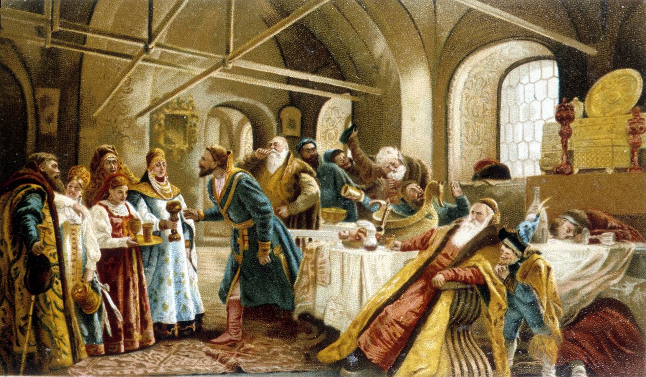 Bankett anlässlich der Bojarenhochzeit in Russland von Unknown artist